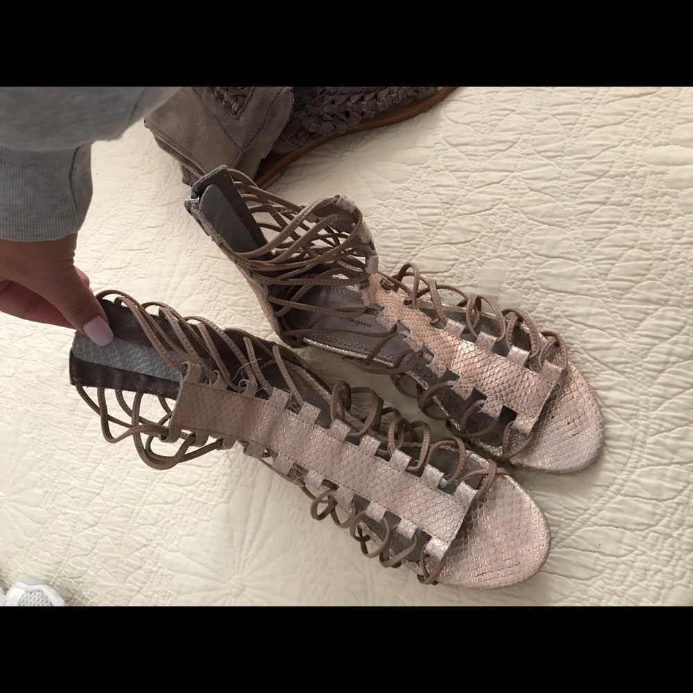 Pilcro and the letterpress gladiator sandals
